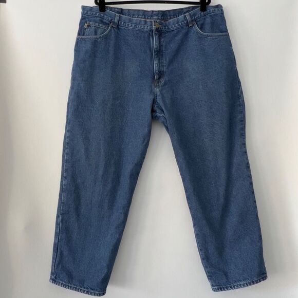 LL Bean fleece lined jeans medium wash mens size 46x30‎ - Picture 1 of 8